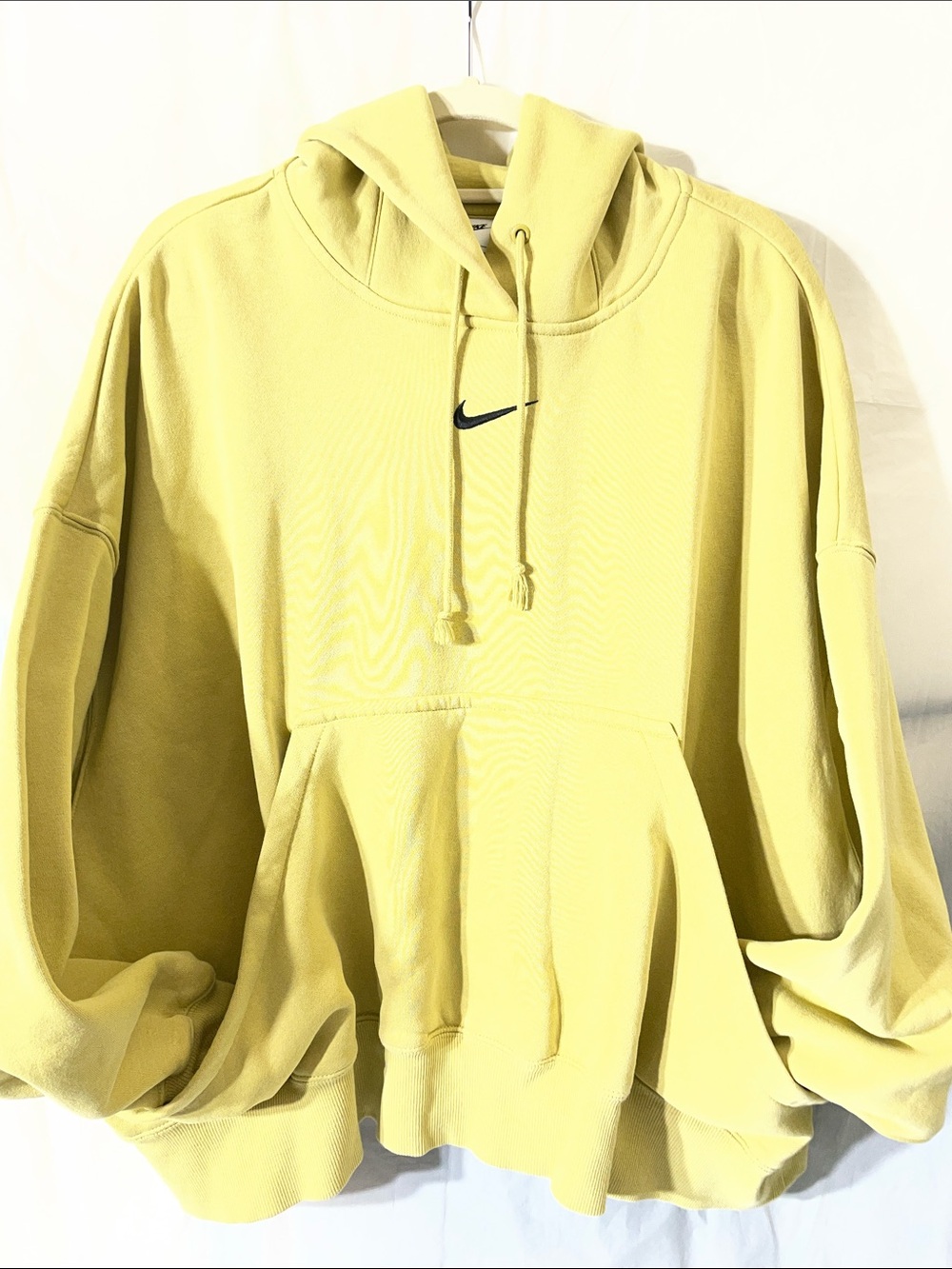 Nike Light Yellow Pullover Hoodie with Black Swoosh